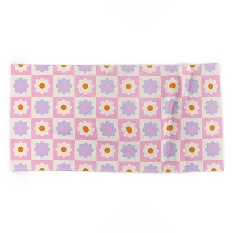 Grace Retro Flower Pattern II Beach Towel