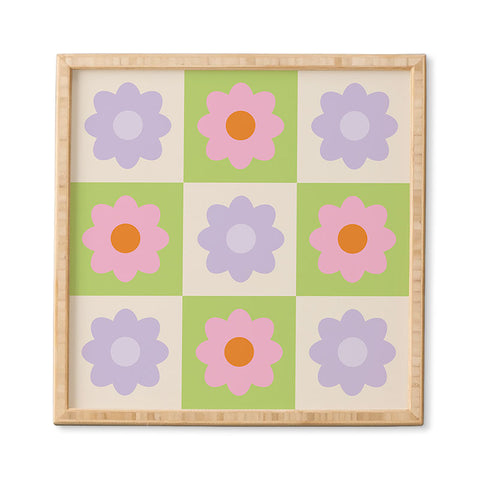 Grace Retro Flower Pattern III Framed Wall Art