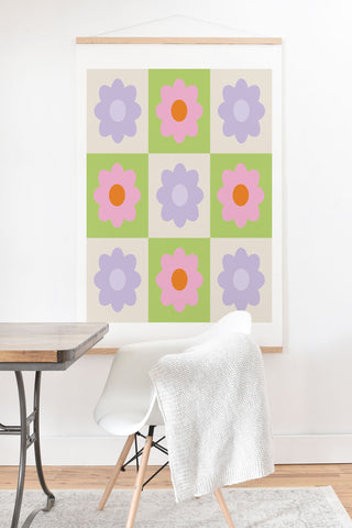 Grace Retro Flower Pattern III Art Print And Hanger