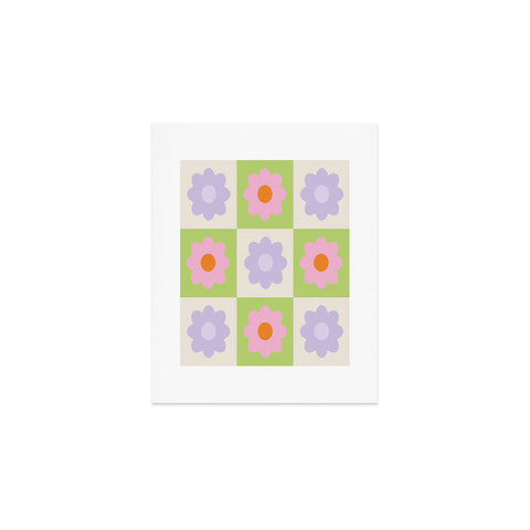 Grace Retro Flower Pattern III Art Print