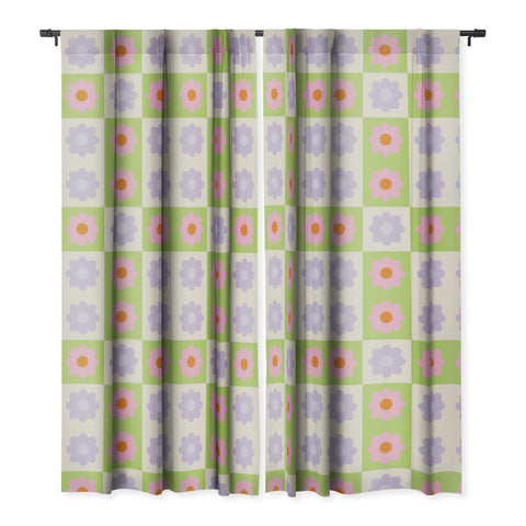 Grace Retro Flower Pattern III Blackout Window Curtain