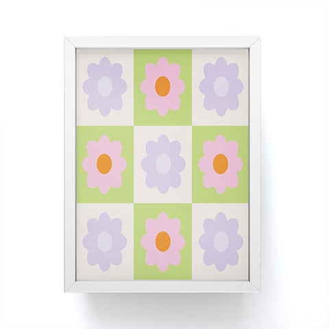 Grace Retro Flower Pattern III Framed Mini Art Print