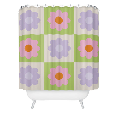 Grace Retro Flower Pattern III Shower Curtain