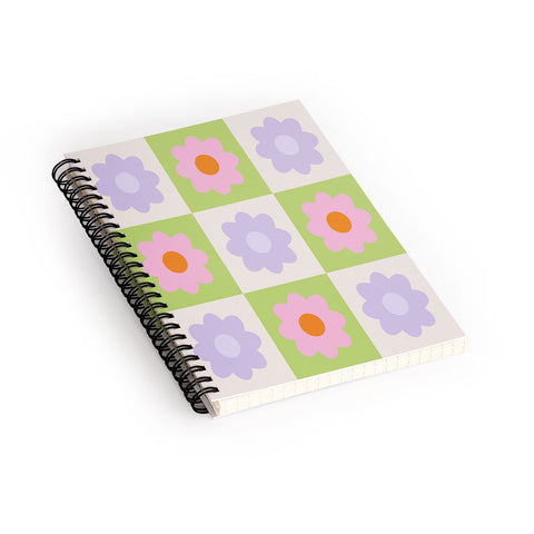 Grace Retro Flower Pattern III Spiral Notebook