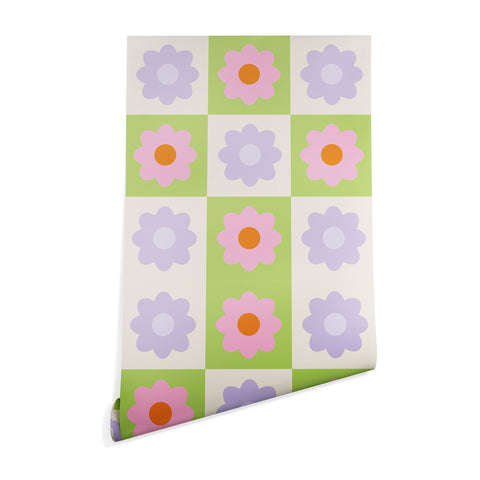Grace Retro Flower Pattern III Wallpaper