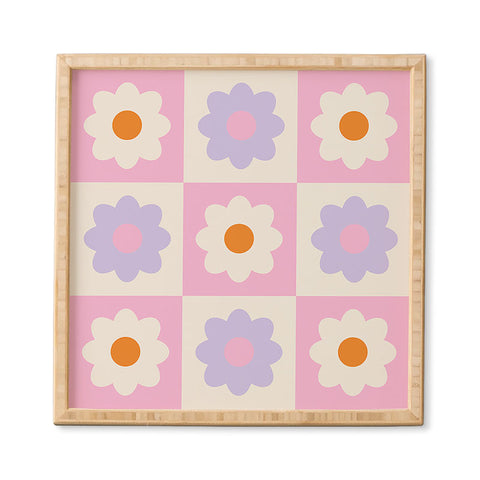 Grace Retro Flower Pattern S Framed Wall Art