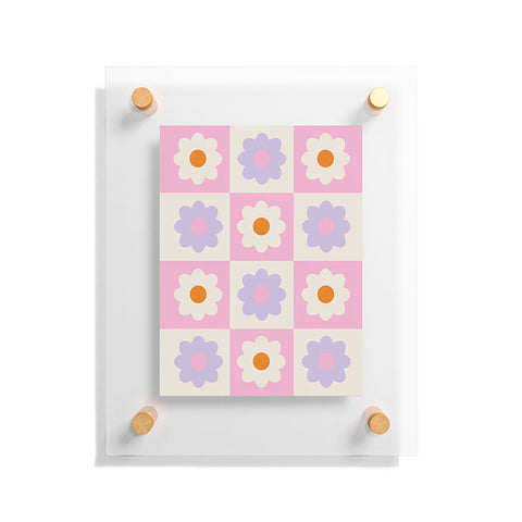 Grace Retro Flower Pattern S Floating Acrylic Print