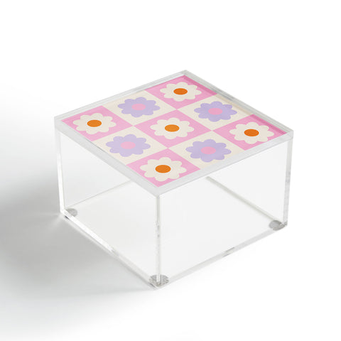 Grace Retro Flower Pattern S Acrylic Box
