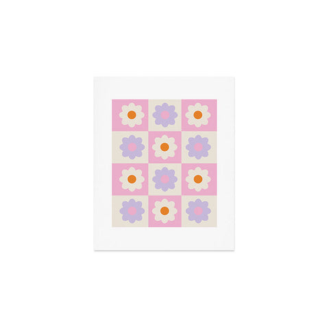 Grace Retro Flower Pattern S Art Print
