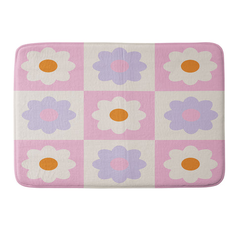 Grace Retro Flower Pattern S Memory Foam Bath Mat