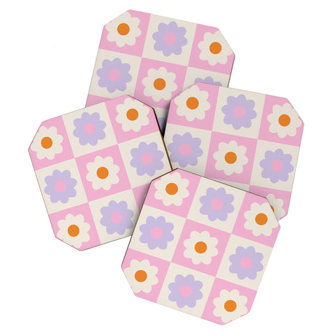 Grace Retro Flower Pattern S Coaster Set