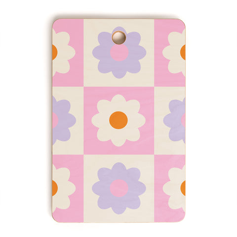 Grace Retro Flower Pattern S Cutting Board Rectangle