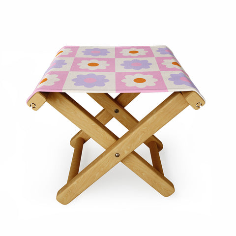 Grace Retro Flower Pattern S Folding Stool