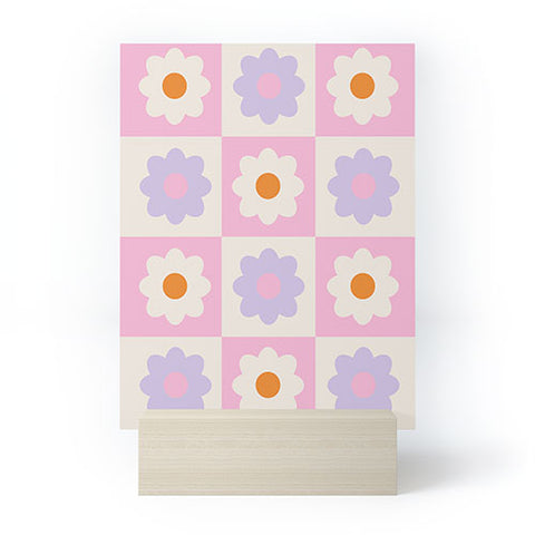 Grace Retro Flower Pattern S Mini Art Print