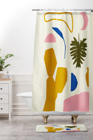 Grace Simple Garden Shower Curtain And Mat