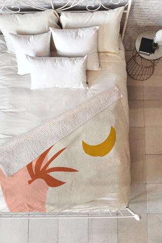 Grace Waxing Crescent Moon Fleece Throw Blanket