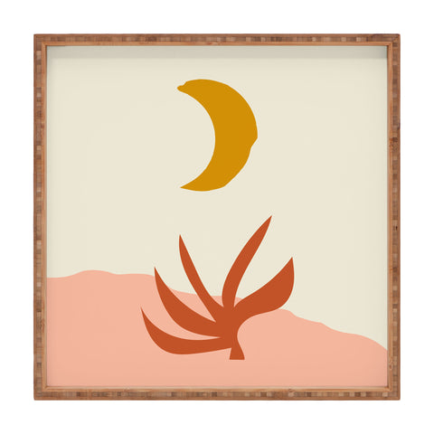 Grace Waxing Crescent Moon Square Tray
