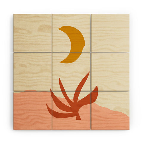 Grace Waxing Crescent Moon Wood Wall Mural