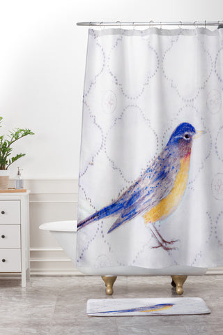 Hadley Hutton American Robin Shower Curtain And Mat