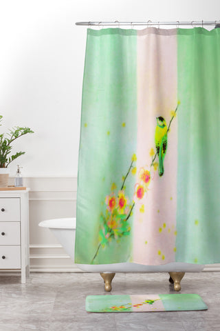 Hadley Hutton Between Bird Shower Curtain And Mat