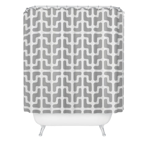 Hadley Hutton Lattice Jags Grey Shower Curtain