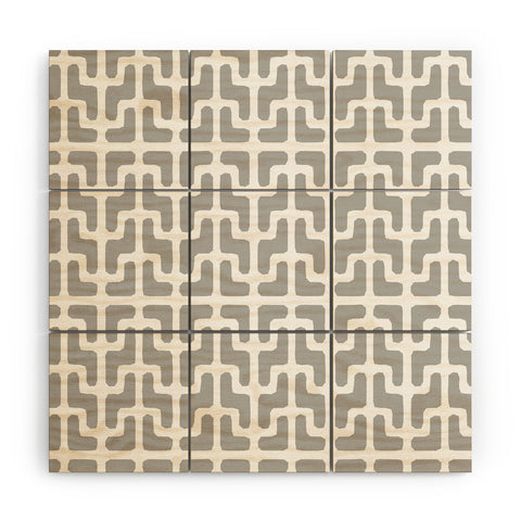 Hadley Hutton Lattice Jags Grey Wood Wall Mural