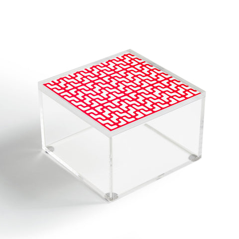Hadley Hutton Lattice Jags Red Acrylic Box