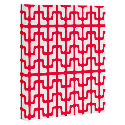 Hadley Hutton Lattice Jags Red Art Canvas