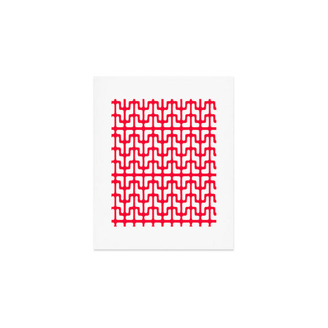 Hadley Hutton Lattice Jags Red Art Print