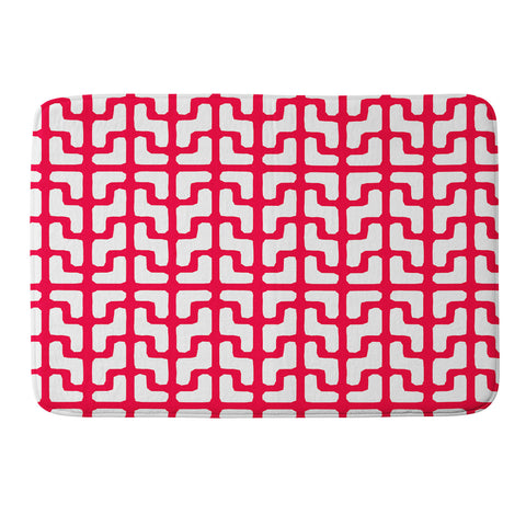 Hadley Hutton Lattice Jags Red Memory Foam Bath Mat