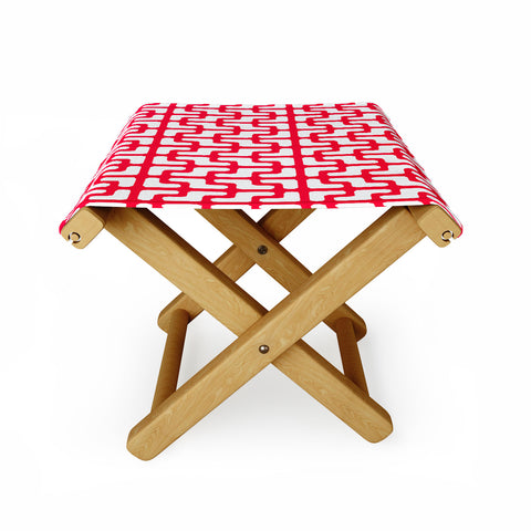 Hadley Hutton Lattice Jags Red Folding Stool