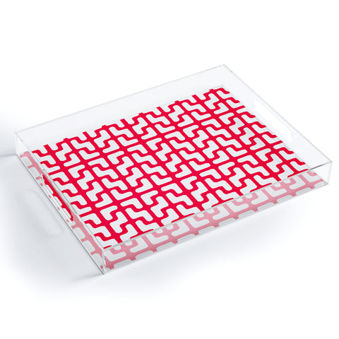 Hadley Hutton Lattice Jags Red Acrylic Tray
