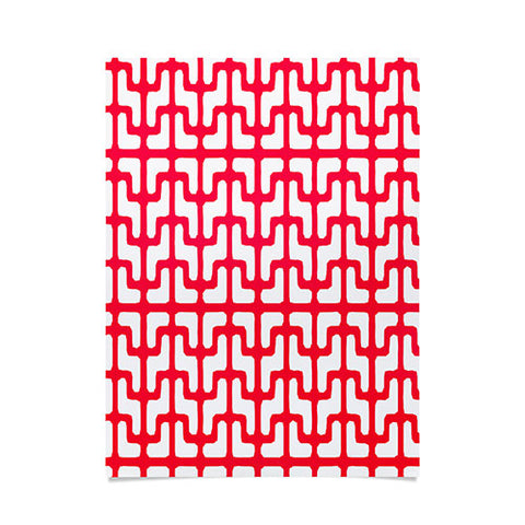 Hadley Hutton Lattice Jags Red Poster
