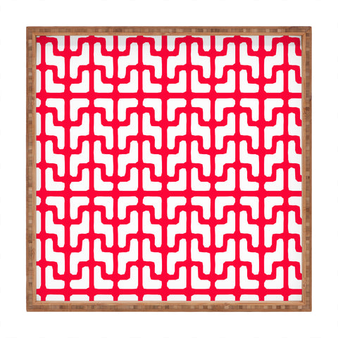 Hadley Hutton Lattice Jags Red Square Tray