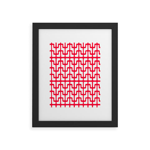 Hadley Hutton Lattice Jags Red Framed Art Print