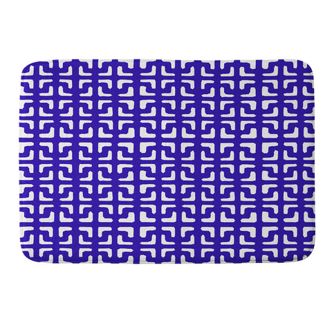 Hadley Hutton Lattice Pieces Blue Memory Foam Bath Mat