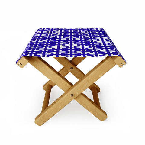 Hadley Hutton Lattice Pieces Blue Folding Stool