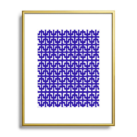 Hadley Hutton Lattice Pieces Blue Metal Framed Art Print