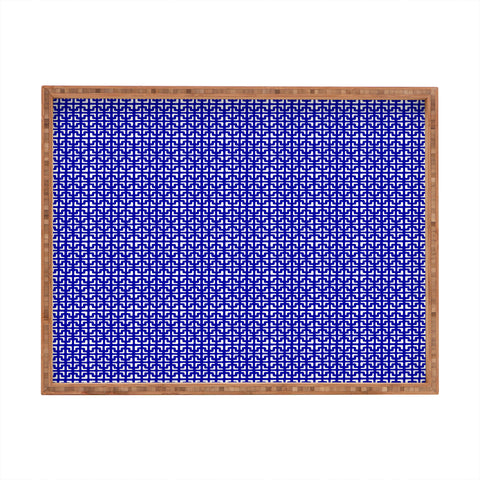 Hadley Hutton Lattice Pieces Blue Rectangular Tray