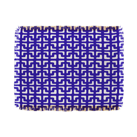 Hadley Hutton Lattice Pieces Blue Throw Blanket