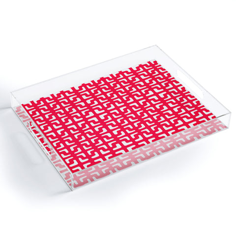 Hadley Hutton Lattice Pieces Red Acrylic Tray