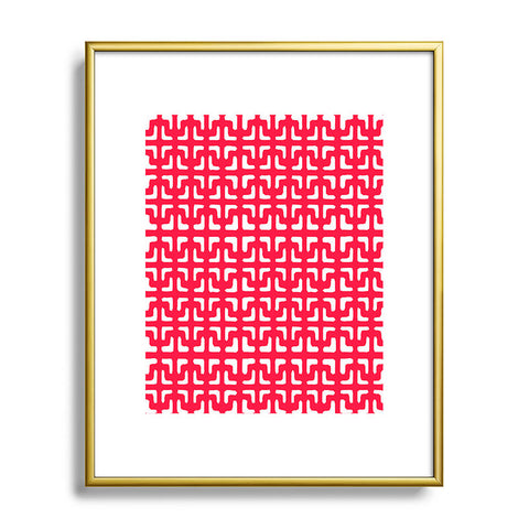 Hadley Hutton Lattice Pieces Red Metal Framed Art Print