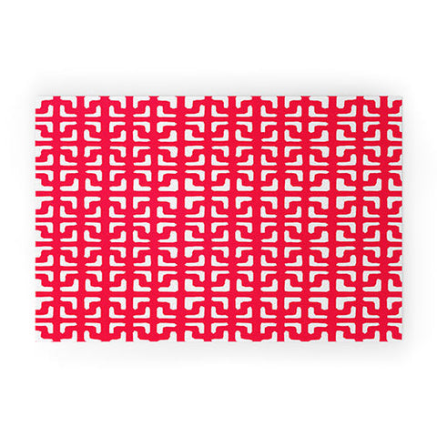 Hadley Hutton Lattice Pieces Red Welcome Mat