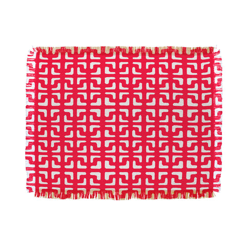 Hadley Hutton Lattice Pieces Red Throw Blanket