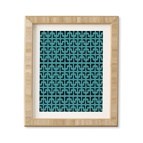 Hadley Hutton Lattice Pieces Teal Framed Wall Art
