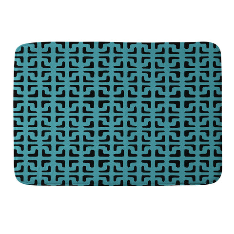 Hadley Hutton Lattice Pieces Teal Memory Foam Bath Mat