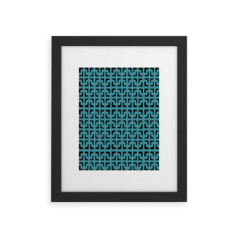 Hadley Hutton Lattice Pieces Teal Framed Art Print