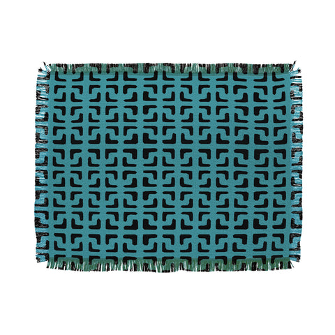 Hadley Hutton Lattice Pieces Teal Throw Blanket
