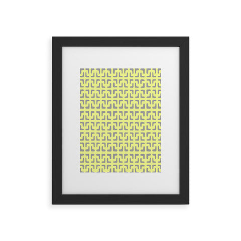 Hadley Hutton Lattice Pieces Yellow Framed Art Print