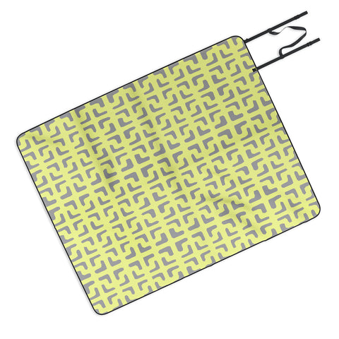 Hadley Hutton Lattice Pieces Yellow Picnic Blanket